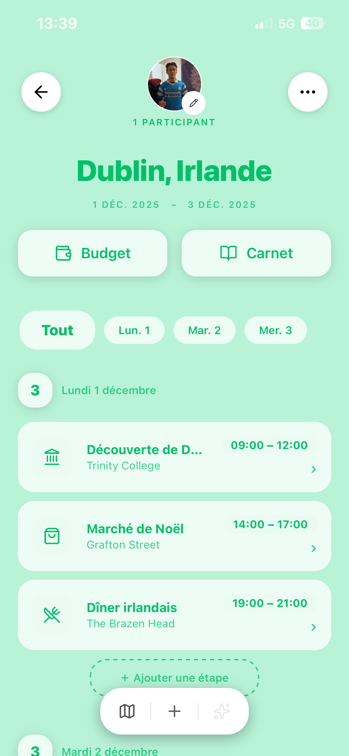 Itinéraire jour par jour
