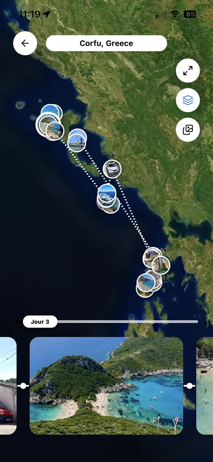 Journal de voyage géolocalisé dans Odyssa